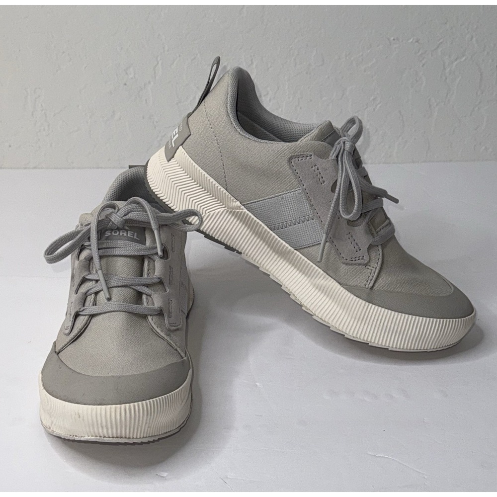 Sorel Women Out N About III Low Canvas Sneaker Shoe Waterproof  8.5 Gray Cushion